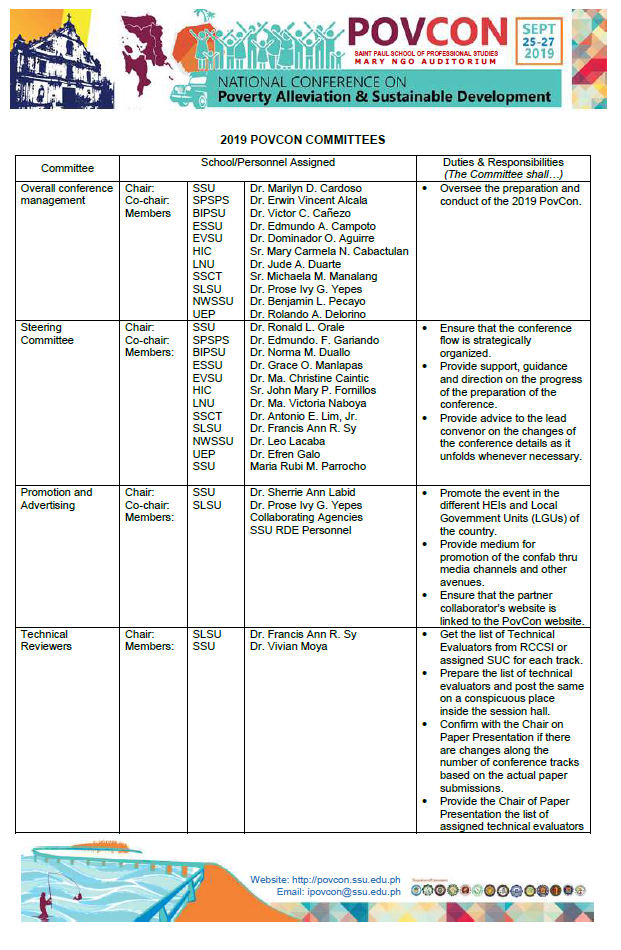 Conference Chair Committee Povcon 2019